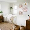 imageCONEHOY 6 Pcs Boho Nursery Decor Daisy with Hooks 3 Size Daisy Flower Wall Decor Bohemian Nursery Decorations Flower Woven Macrame Wall Hanging for Dorm Home ArtPink Brown White