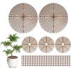 image5 Pcs Plant Pot Grid with Stakes 205 118 Cat Digging Stopper Plant Pot Cover Cuttable Flower Protector Soil Protector Covers for Outdoor Indoor GardeningBrown