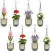 image8 Pcs Self Watering Hanging Planters with 3 Hooks Drainage Holes 65 45 Self Watering Plant Baskets Hanging Flower Pots for Outdoor Indoor Gift Home Gray