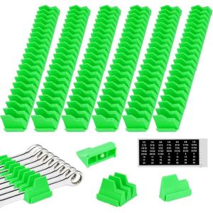 image120 Pcs Modular Wrench Organizer Holder with Metric and SAE Label Green Storage Racks Set Wrench Tool Organizers for Professional Mechanics Men Father Brother Tool Box Drawer Storage