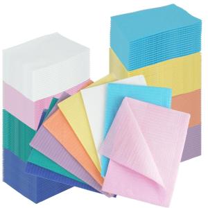 image800 Pcs Disposable Dental Bibs Bulk 13 x 18 Waterproof Tattoo Sheet Patients for Nail Lash Art Tray CoverRainbow