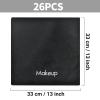 image26 Pcs Black Makeup Washcloths  13x13 Inch Microfiber Makeup Remover Towels  Reusable Soft Absorbent Face Cloth  Facial Cleansing Remover Washcloths for Women Skin Cleaning1 Count Pack of 26