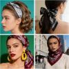 image10 Pcs 276 x 276 Inch Square Satin Head Scarves Neck Scarf Women Silk Bandana Hair Scarves Hair Wrap for Home Living Sleeping Party