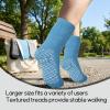 image15 Pairs Non Slip Hospital Socks Extra Wide Single Tread Slipper Socks with Grips for Seniors Patient Women Men
