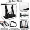 image9 Pcs Clear Tote Bags with Zipper Closure Shoulder Handbag See Through Bag for Work Travel