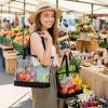 image9 Pcs Clear Tote Bags with Zipper Closure Shoulder Handbag See Through Bag for Work Travel