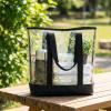 image9 Pcs Clear Tote Bags with Zipper Closure Shoulder Handbag See Through Bag for Work Travel