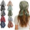 image10 Pcs 276 x 276 Inch Square Satin Head Scarves Neck Scarf Women Silk Bandana Hair Scarves Hair Wrap for Home Living Sleeping Party
