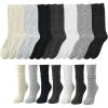 image7 Pairs Winter Knee High Boot Socks Bulk Women Warm Ribbed Long Knit Slouchy Tall Boot Socks for Women Girls