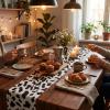 image14 Pcs 54 x 108 Inch Cow Print Table Cloth Highland Rustic Plastic Tablecloth My First Rodeo Decor Western Table Cloth for Cowboy Cowgirl Animal Party Christmas FarmDark Khaki Pattern
