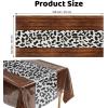 image14 Pcs 54 x 108 Inch Cow Print Table Cloth Highland Rustic Plastic Tablecloth My First Rodeo Decor Western Table Cloth for Cowboy Cowgirl Animal Party Christmas FarmDark Khaki Pattern