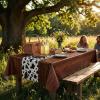 image14 Pcs 54 x 108 Inch Cow Print Table Cloth Highland Rustic Plastic Tablecloth My First Rodeo Decor Western Table Cloth for Cowboy Cowgirl Animal Party Christmas FarmDark Khaki Pattern