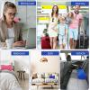 image2 Pcs Microbead Neck Pillow with Eye Masks and Bag 15 x 8 x 47 Inch Comfortable Support Bolster Soft Cushion Bone Headrest for Adults Back Home Sofa Bed Sleeping Travel Pink Blue