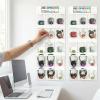 image3 Pcs Over The Door Hanging Classroom Headphone Storage Organizer with Digital Stickers and 3 Pcs Headphone Storage Cards 45 PVC Clear Organizer Holder Pockets for Library Door Hanger