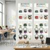 image3 Pcs Over The Door Hanging Classroom Headphone Storage Organizer with Digital Stickers and 3 Pcs Headphone Storage Cards 45 PVC Clear Organizer Holder Pockets for Library Door Hanger