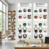 image3 Pcs Over The Door Hanging Classroom Headphone Storage Organizer with Digital Stickers and 3 Pcs Headphone Storage Cards 45 PVC Clear Organizer Holder Pockets for Library Door Hanger