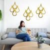 image3 Pcs Teardrop Wall Mirror Hanging Gold Wall Mounted Decorative Accent Mirror for Home Bedroom Living Room Bathroom157 x 11 Inch