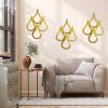 image3 Pcs Teardrop Wall Mirror Hanging Gold Wall Mounted Decorative Accent Mirror for Home Bedroom Living Room Bathroom157 x 11 Inch