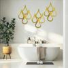 image3 Pcs Teardrop Wall Mirror Hanging Gold Wall Mounted Decorative Accent Mirror for Home Bedroom Living Room Bathroom157 x 11 Inch