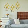image3 Pcs Teardrop Wall Mirror Hanging Gold Wall Mounted Decorative Accent Mirror for Home Bedroom Living Room Bathroom157 x 11 Inch