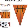 image6 Pcs 59 Ft Sport Party Decorations Preassembled Football Basketball Triangle Flag Banner Pennant Bunting Garland for Birthday Party Supplies Sport Theme Decorations Baseball Soccer