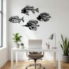 imageCONEHOY 4 Pcs Metal Wall Art Fish Sculpture Nautical Style Art Decor Black Hanging Metal Fish Bone Rustic Wall Decor for Home Living Room Bedroom Bathroom Office Window Indoor Outdoor