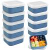 image10 Pcs 9oz Silicone Freezer Containers with Lid Reusable Food Preserving Tray Dark Blue Rectangle Ice Trays Soup Freezer Molds Silicone Soup Containers for Stews Soups Sauces