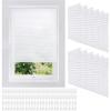 image13 Pack Filtering Temporary Blinds with 26 Clips and 26 Velcro 35 x 71 Inch White Self Adhesive Window Shade Cordless Pleated Light Filtering Fabric Shade Easy to Cut and Install for Windows