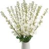 image14 Pcs Delphinium Artificial Flowers 335 Long Stem Fake Look Real Bouquet Lifelike Faux Silk Flower for Tall Vase DIY Home Kitchen Wedding Party Arrangement Decor White