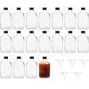 image18 Pcs Clear Glass Bottles Small Champagne Container with Caps Empty Alcohol Shot Bottling Mini Glass Flask Liquor Bottles for Oil Beverages Beer Wine Liquor Drinks 200 ml 68oz