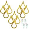 image3 Pcs Teardrop Wall Mirror Hanging Gold Wall Mounted Decorative Accent Mirror for Home Bedroom Living Room Bathroom157 x 11 Inch