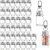 image40 Pcs 7ml Small Glass Bottle Keychain with Aluminum Lid Message Potion Bottles Tiny Glass Wishing Jars Bulk Mini Seasoning Bottles Keychain for DIY Home Crafts Travel Gifts Wedding Favors
