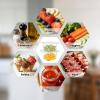 image16 Pcs 16 Size 4Deep PET Food Pans Clear Commercial Hotel Containers with Lids Food Storage Pans for Salad Bar Buffet Catering Restaurant Home Kitchen