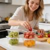 image16 Pcs 16 Size 4Deep PET Food Pans Clear Commercial Hotel Containers with Lids Food Storage Pans for Salad Bar Buffet Catering Restaurant Home Kitchen