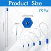 image210 Pcs Steel Security Cable Seals 13 Inch Disposable Blue Self Locking Numbered Tags Metal Numbered AntiTamper Shipping Seal for Truck Cargo Trailer Container Trailers
