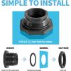 image5 Pcs 3 Inch PVC Bulkhead Fitting Water Tank Connector Plumbing Bulkhead Pipe Fitting NPT for Rain Barrels Water Tanks Aquariums Tubs Pools