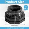 image5 Pcs 3 Inch PVC Bulkhead Fitting Water Tank Connector Plumbing Bulkhead Pipe Fitting NPT for Rain Barrels Water Tanks Aquariums Tubs Pools