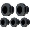 image5 Pcs 3 Inch PVC Bulkhead Fitting Water Tank Connector Plumbing Bulkhead Pipe Fitting NPT for Rain Barrels Water Tanks Aquariums Tubs Pools