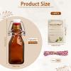 image14 Pcs 4 oz Amber Swing Top Brown Square Glass Bottles with Caps Sticker and Cotton Twines Flip Top Glass Bottle for Home Tea Vanilla Extract Beer Brew Oil Supply