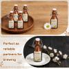 image14 Pcs 4 oz Amber Swing Top Brown Square Glass Bottles with Caps Sticker and Cotton Twines Flip Top Glass Bottle for Home Tea Vanilla Extract Beer Brew Oil Supply
