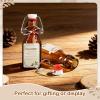 image14 Pcs 4 oz Amber Swing Top Brown Square Glass Bottles with Caps Sticker and Cotton Twines Flip Top Glass Bottle for Home Tea Vanilla Extract Beer Brew Oil Supply