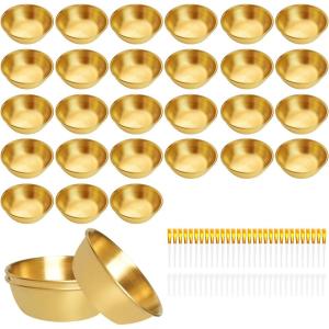image30 Pcs 323 In DIY Face Mask Mixing Bowl Cosmetic Beauty Supplies Facial Stainless Steel Small Mask Bowl for Lady Women Home Skincare Esthetician Salon Gold
