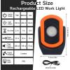 image4 Pcs 780 Lumens Magnetic Work Light Orange Portable Inspection Light USB Rechargeable LED Emergency Lighting Flashlight for Mechanics Workshop Car Repair