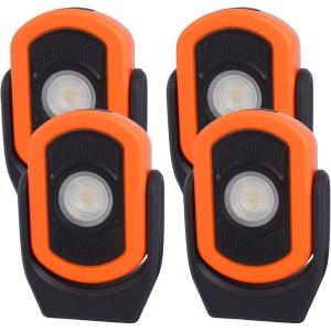 image4 Pcs 780 Lumens Magnetic Work Light Orange Portable Inspection Light USB Rechargeable LED Emergency Lighting Flashlight for Mechanics Workshop Car Repair