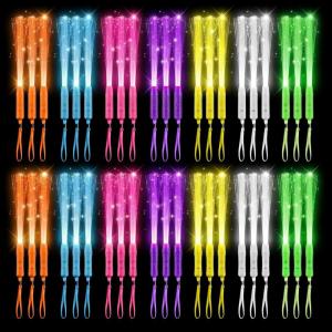 image42 Pcs LED Fiber Optic Glow Sticks 3 Light Modes Flashing Fiber Optic Light Sticks for Bar DJ Club Concert Live Show Wedding New Year Decor SuppliesBright Color